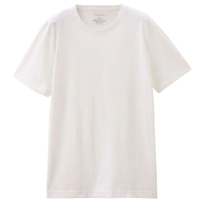 GIORDANO White 【Online Exclusive】 Men's Solid Crewneck Basic Tees (3-packs)