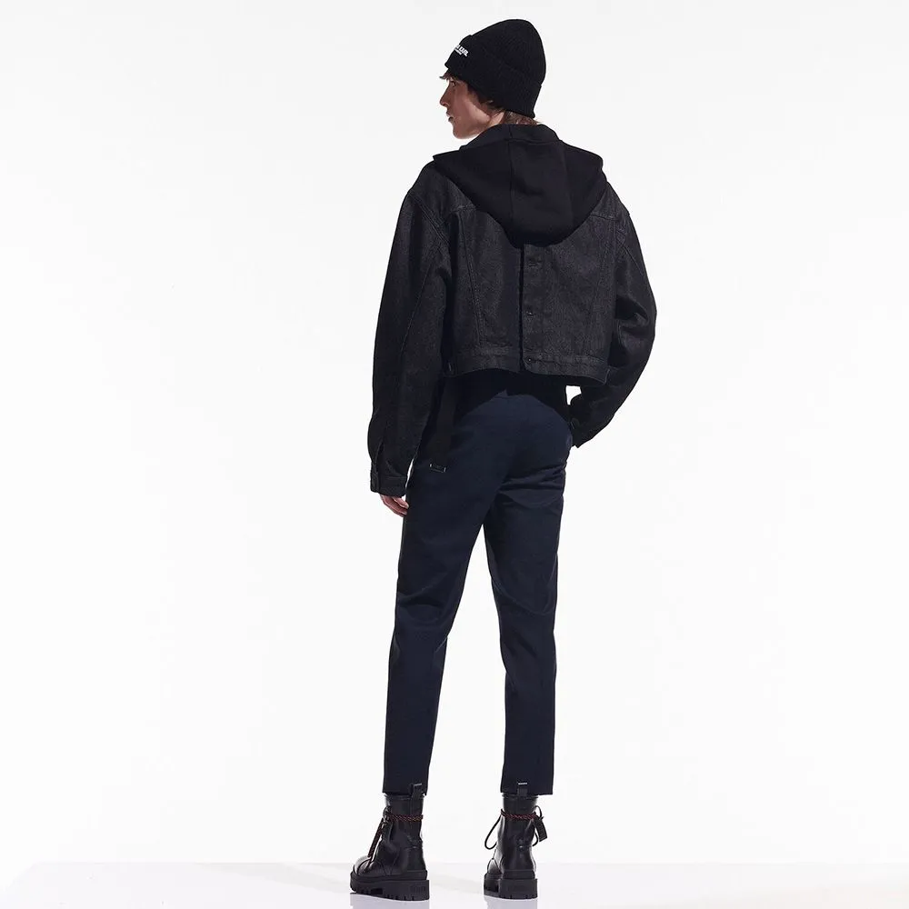 KARL LAGERFELD CARA LOVES KARL Cropped Denim Men Jacket Black