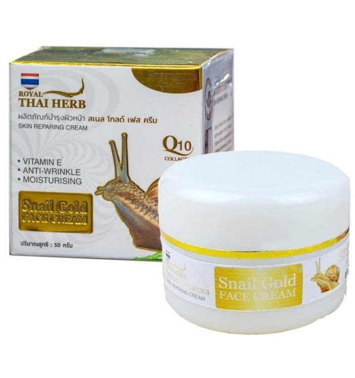 Антивозрастной улиточный крем с золотом и Q10 Thai Herb 50 мл
