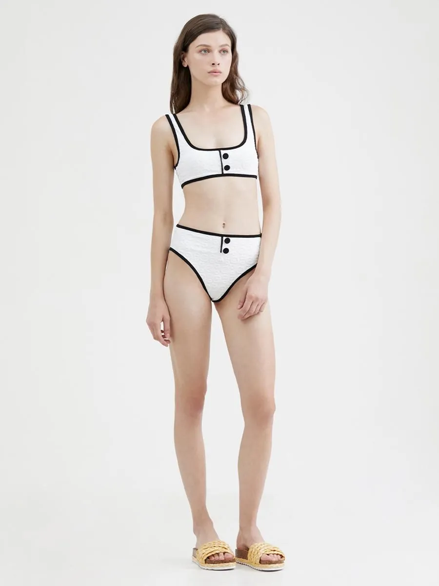 KLOSET (KK22)Recycled Bralette Bikini Set white