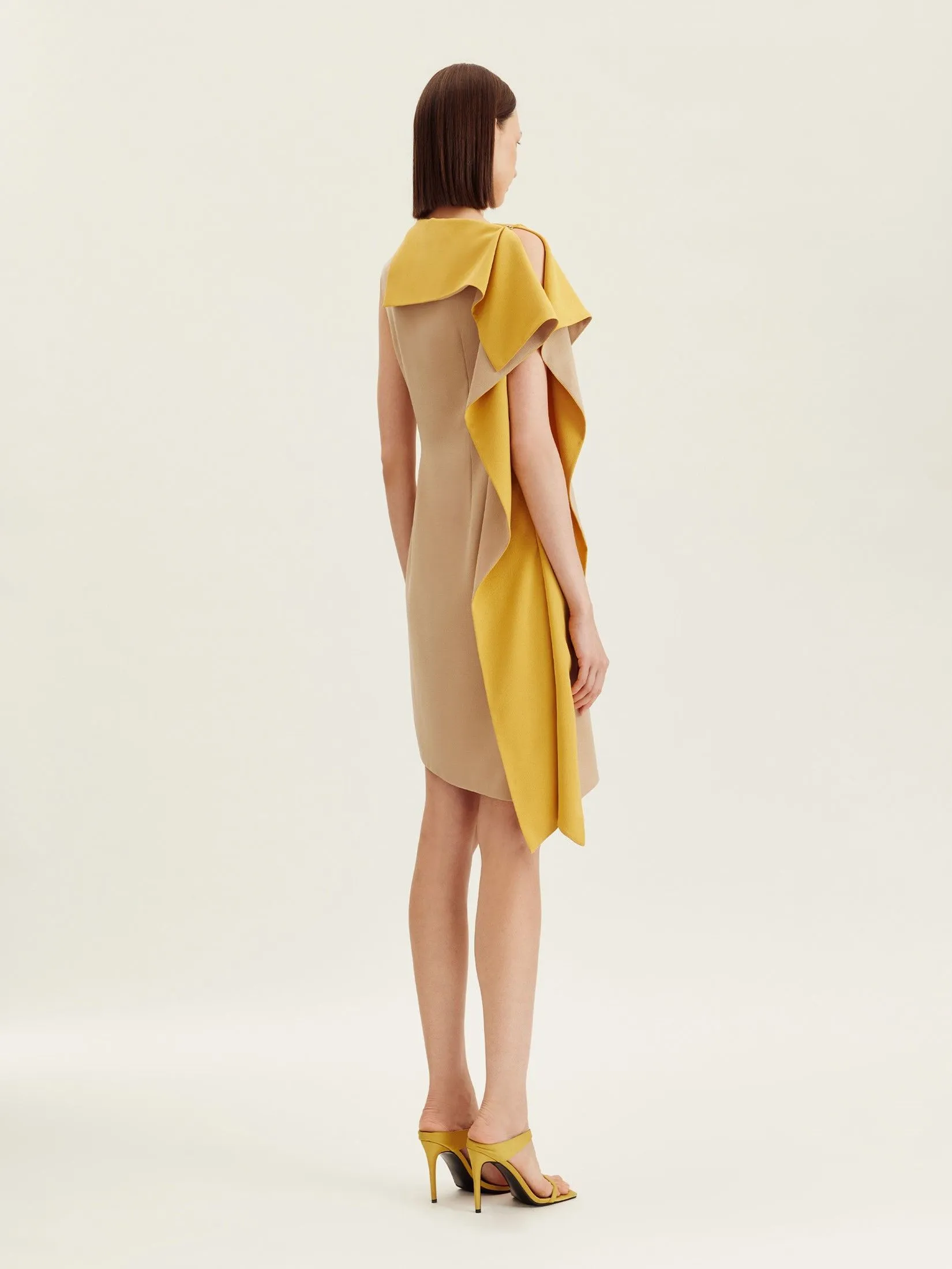 ASAVA ( AW24 ) Isha Asymmetric Women Dress Beige