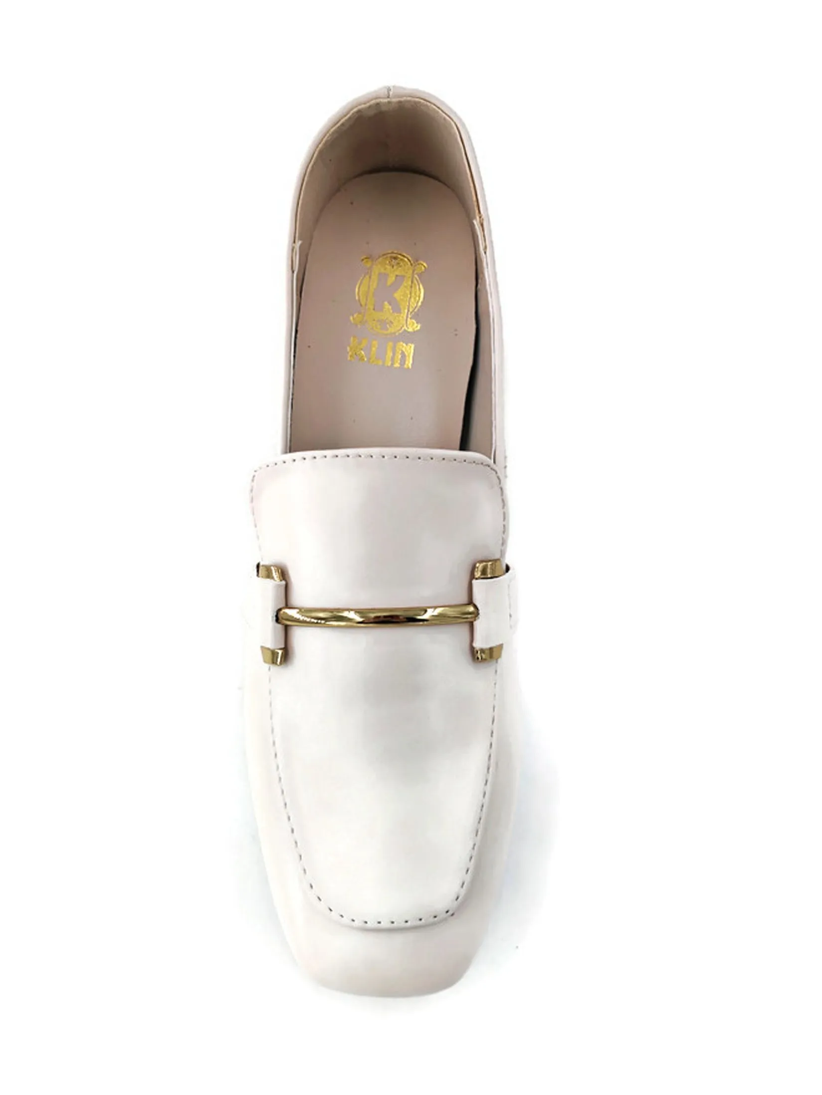 KLIN Woman Blocked Heels Loafer Ivory