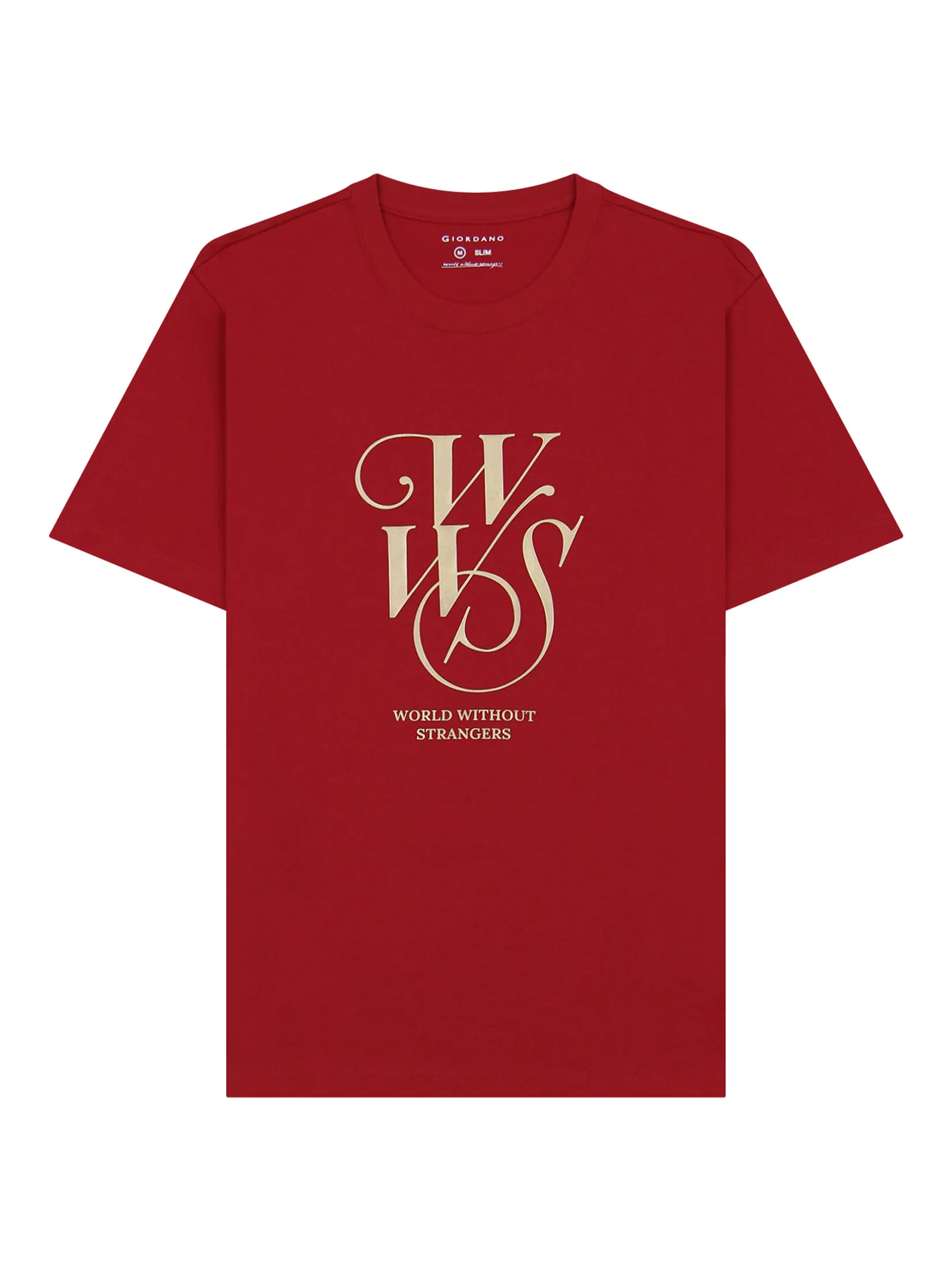 GIORDANO Men s Jersey Slim Printed Tee (WWS) Haute Red