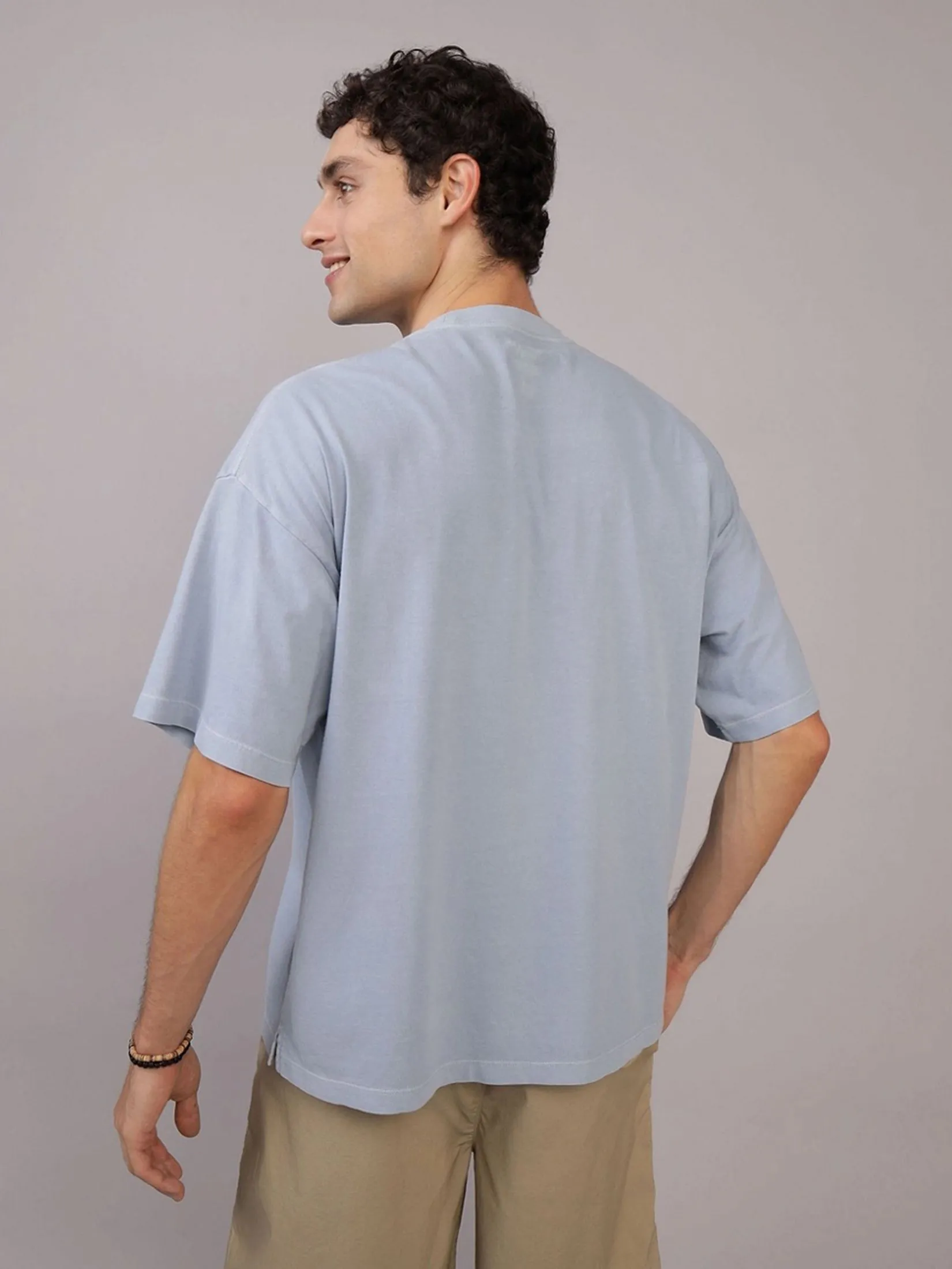 AMERICAN EAGLE MEN G SS BTS1 OS PKT SET IN TEE- PGD 409 BLUE MIST
