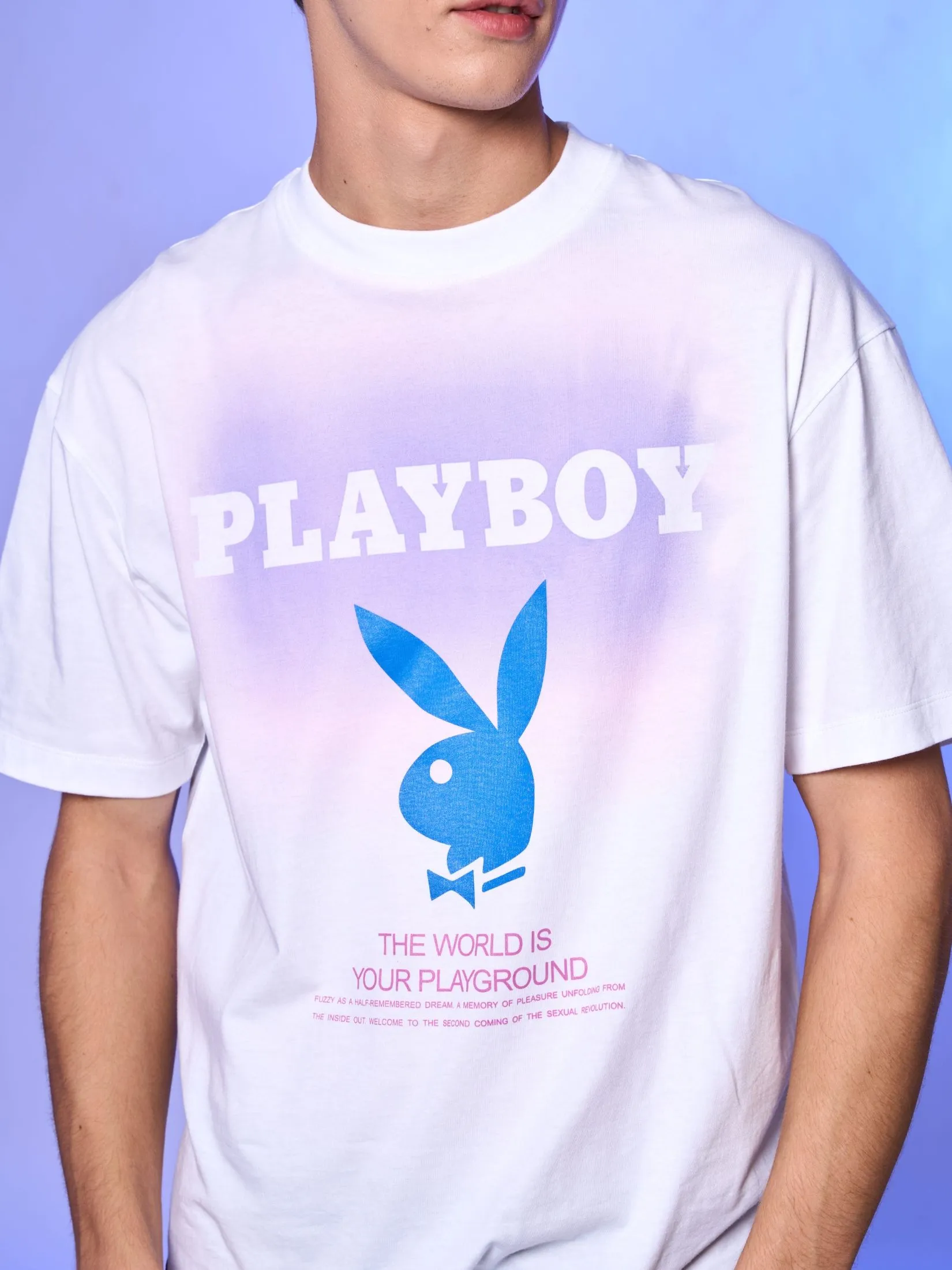 PLAYBOY Men T Shirt Oversize  white color