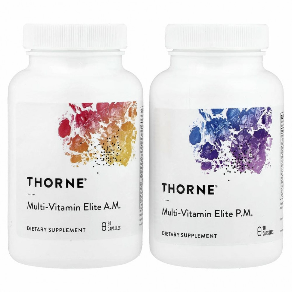 Thorne Research, Multi-Vitamin Elite, 2 флакона, по 90 капсул в каждом