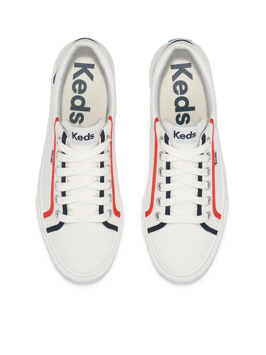 KEDS Women Jump Kick Canvas Pop Binding White