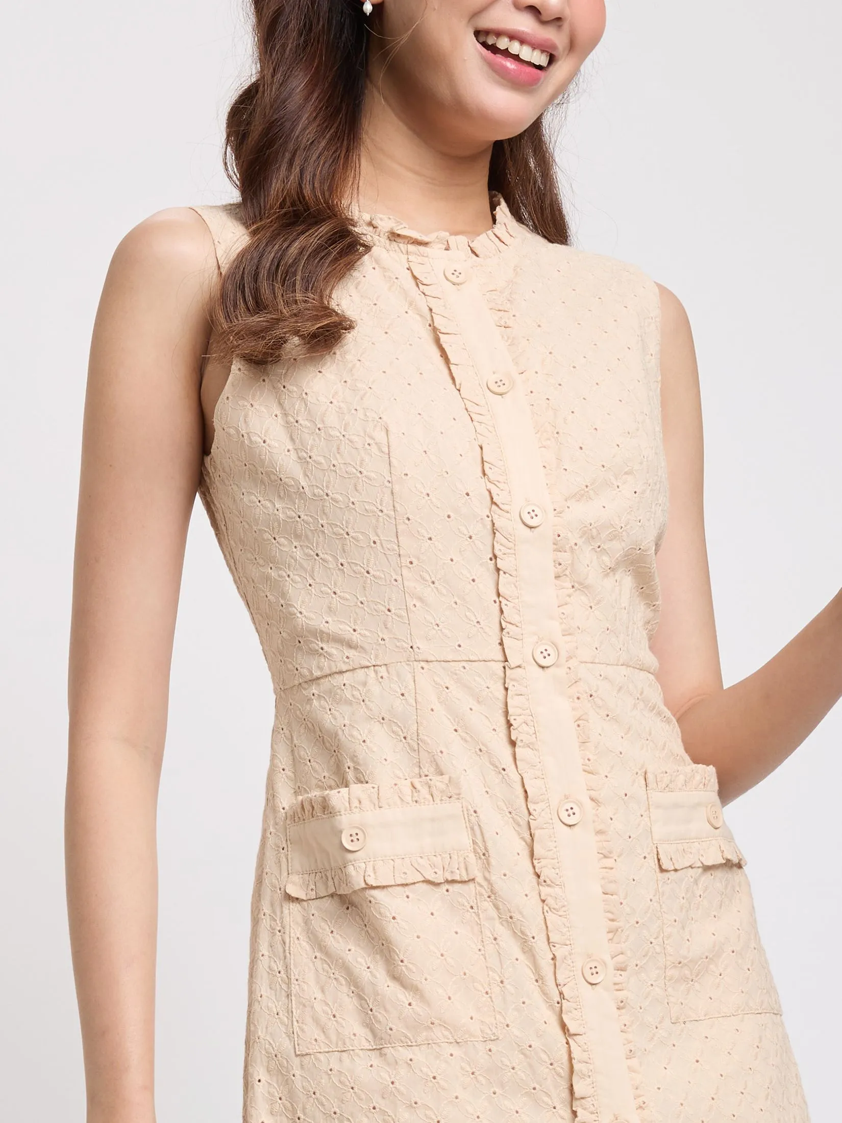 LOLITA Women Dress Sleeveless Eyelet Lace