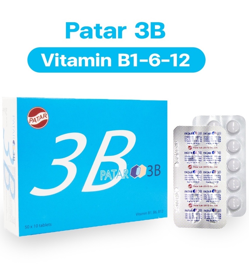 Комплекс витаминов B1, B12 и B6 Patar 50, 100 или 200 таблеток