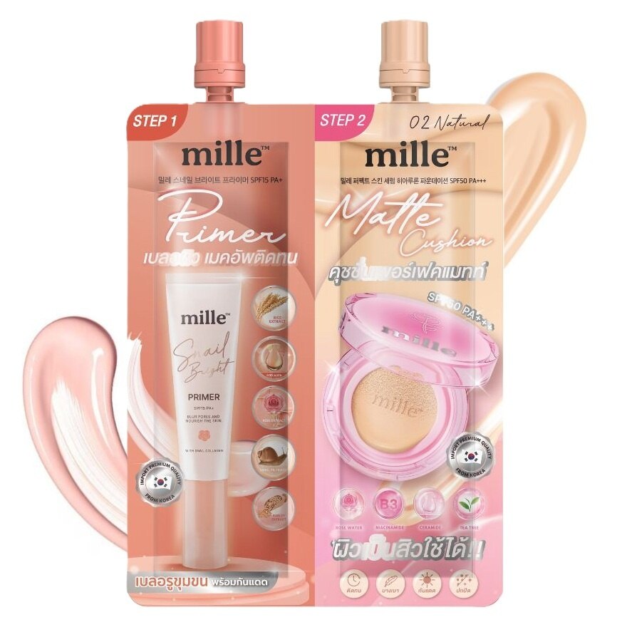 Mille Duo Primer & Matte Cushion 8g 02 - 02 Natural