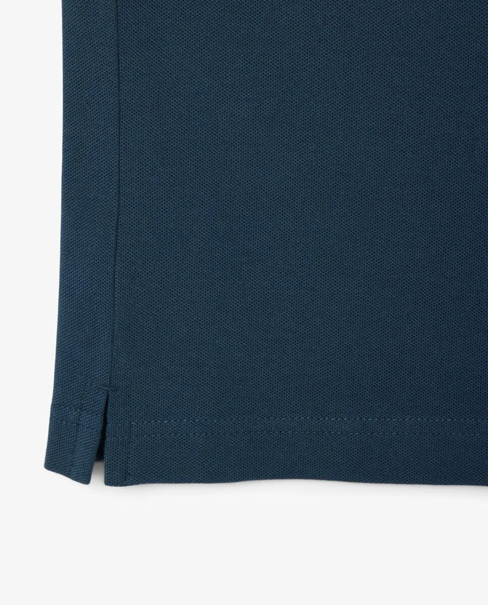 LACOSTE Slim Fit Stretch Mini Piqu  Polo Shirt Blue