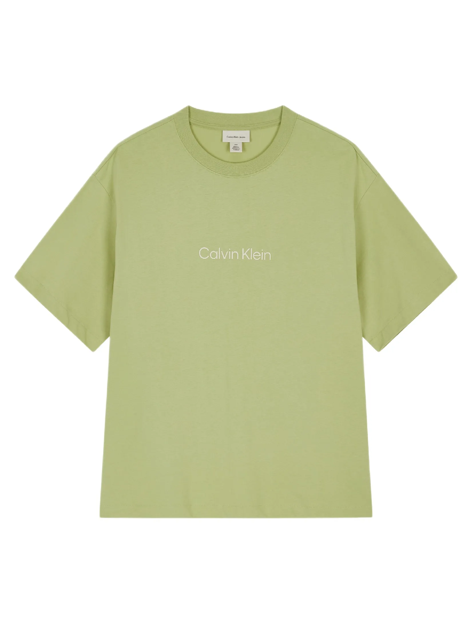 CALVIN KLEIN Men s Relaxed Fit Standard Logo Crew Neck Short Sleeve T-Shirt  Light green