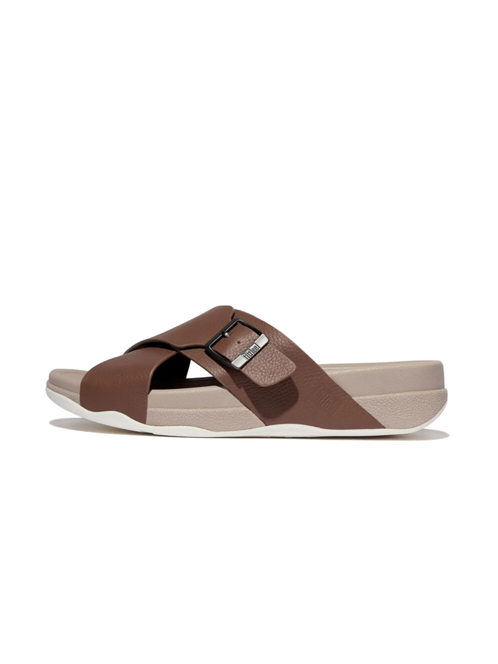 FitFlop™ MEN'S SURFER BUCKLE TUMBLED CROSS S BROWN