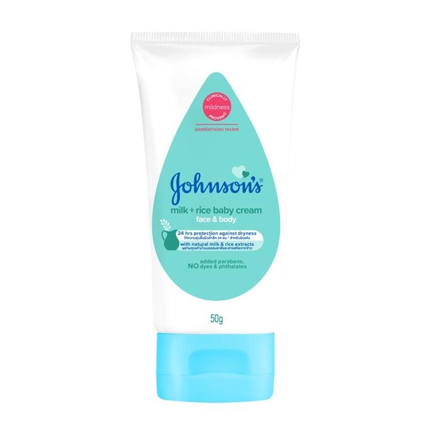 Johnson's Baby Cream Face Body Milk + Rice 50 G. - Blue