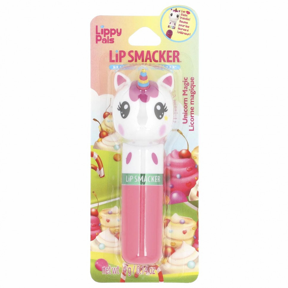 Lip Smacker, Бальзам для губ Lippy Pals, Unicorn, сладкий единорог, 4 г