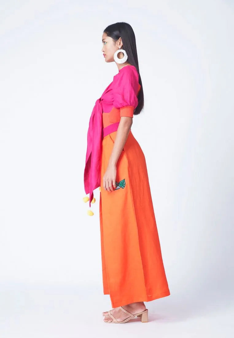 QOYA Orange MONRAK LEH TROUSERS IN TIGER ORANGE (OR)