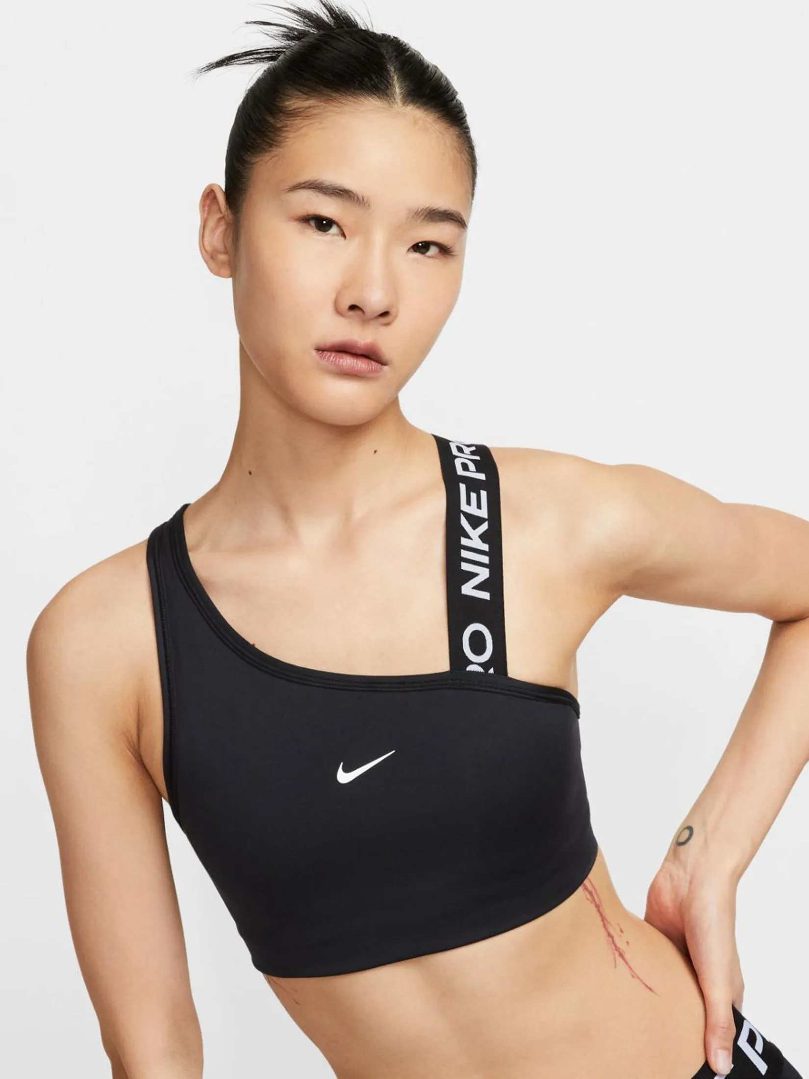 NIKE Women Sports Bra Pro Swoosh Black/Black/White/White