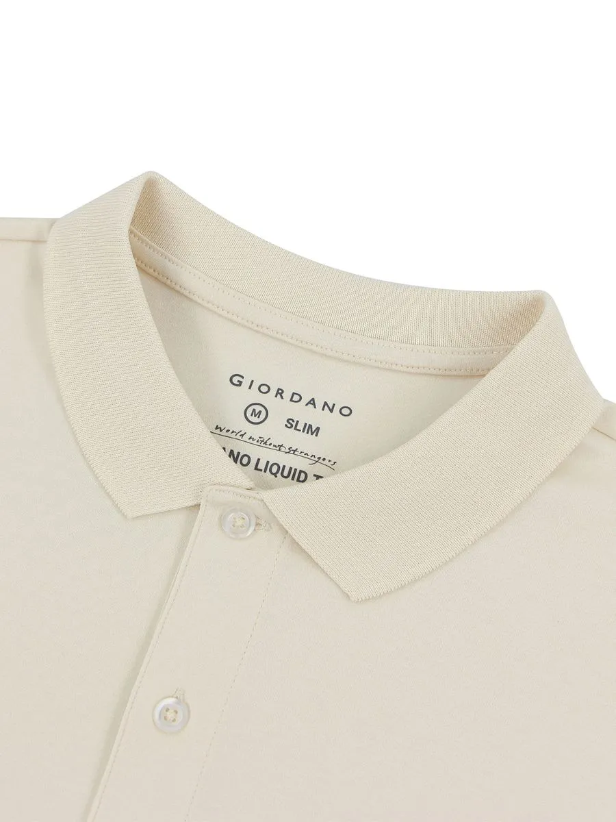 GIORDANO Men's Liquid Touch Polo Whitecap Gray Khaki