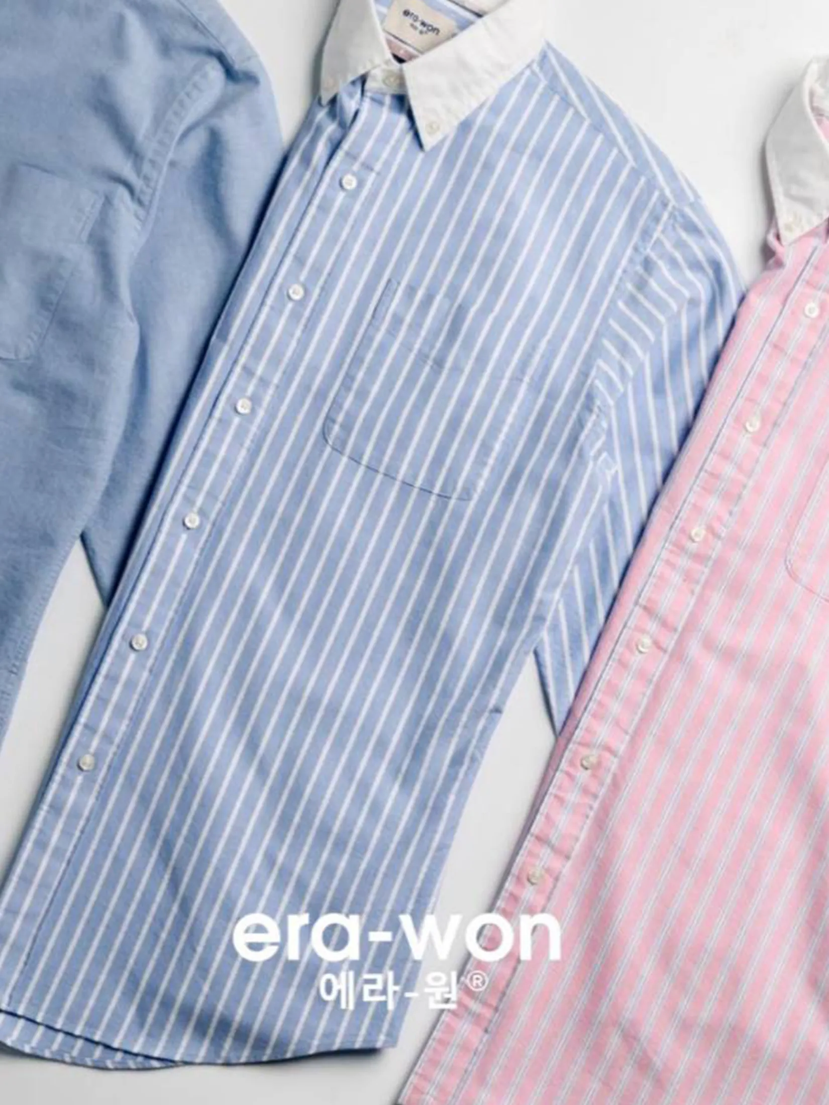ERA-WON Men s Shirt Long Sleeve Comfort Fit  Blue