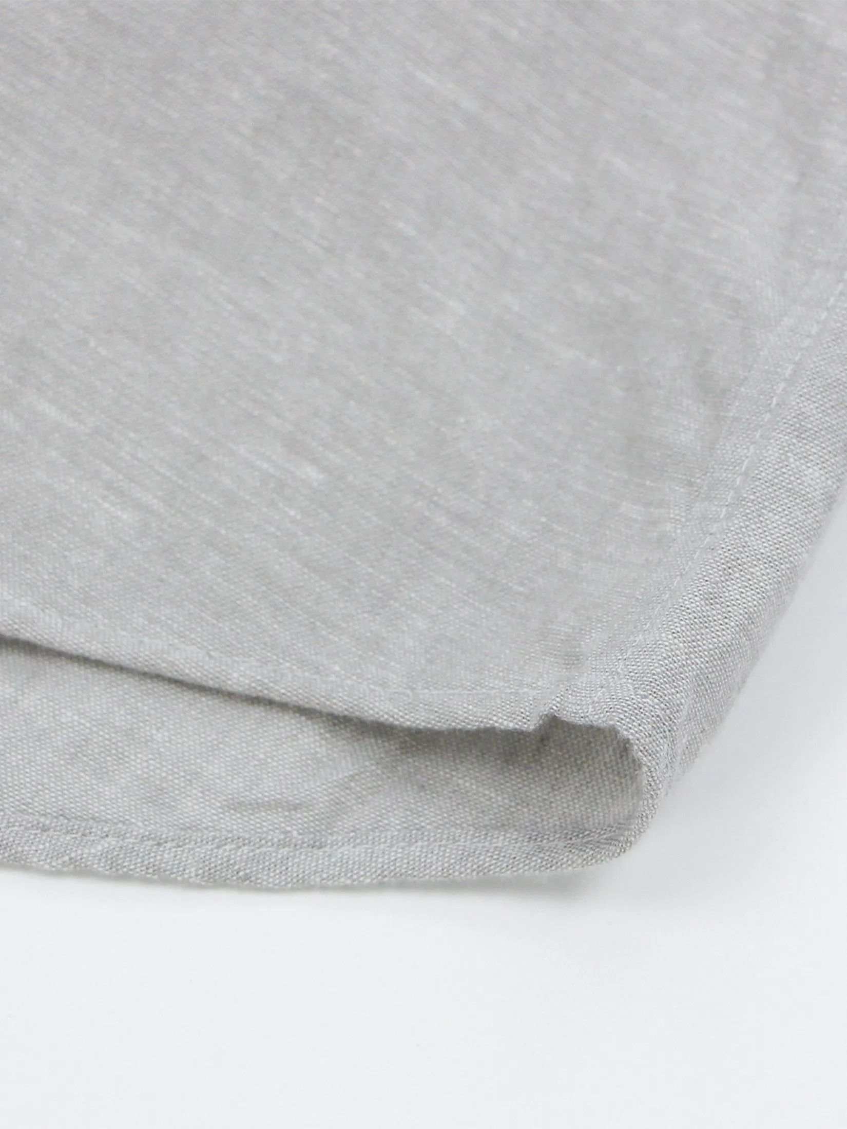 GIORDANO Men's Slim Mandarin Collar Linen Shirt Dolphin Grey