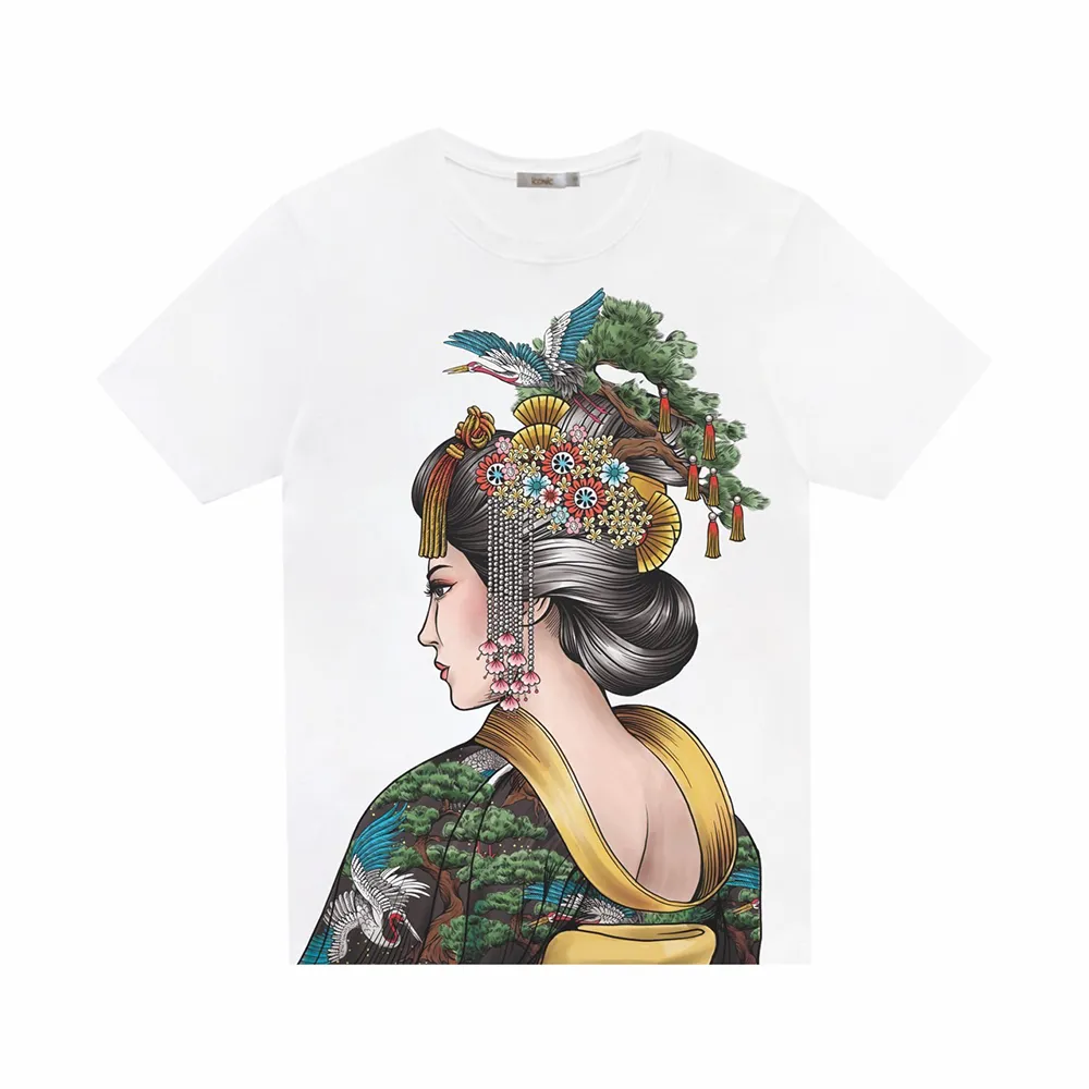 ICONIC White BLACK GEISHA ROBOT FACE T-SHIRT Model Black5338