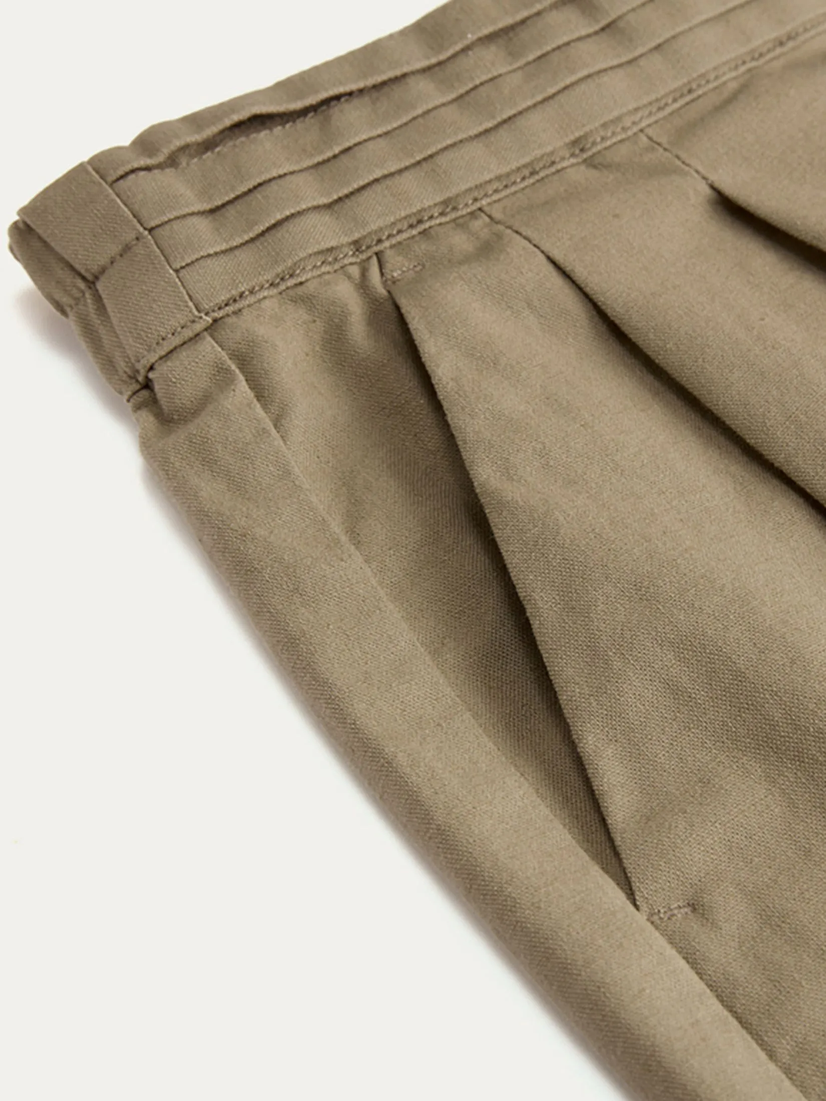 GIORDANO Women's Beau Monde Linen Cotton Topstitch Pants Leaf Green