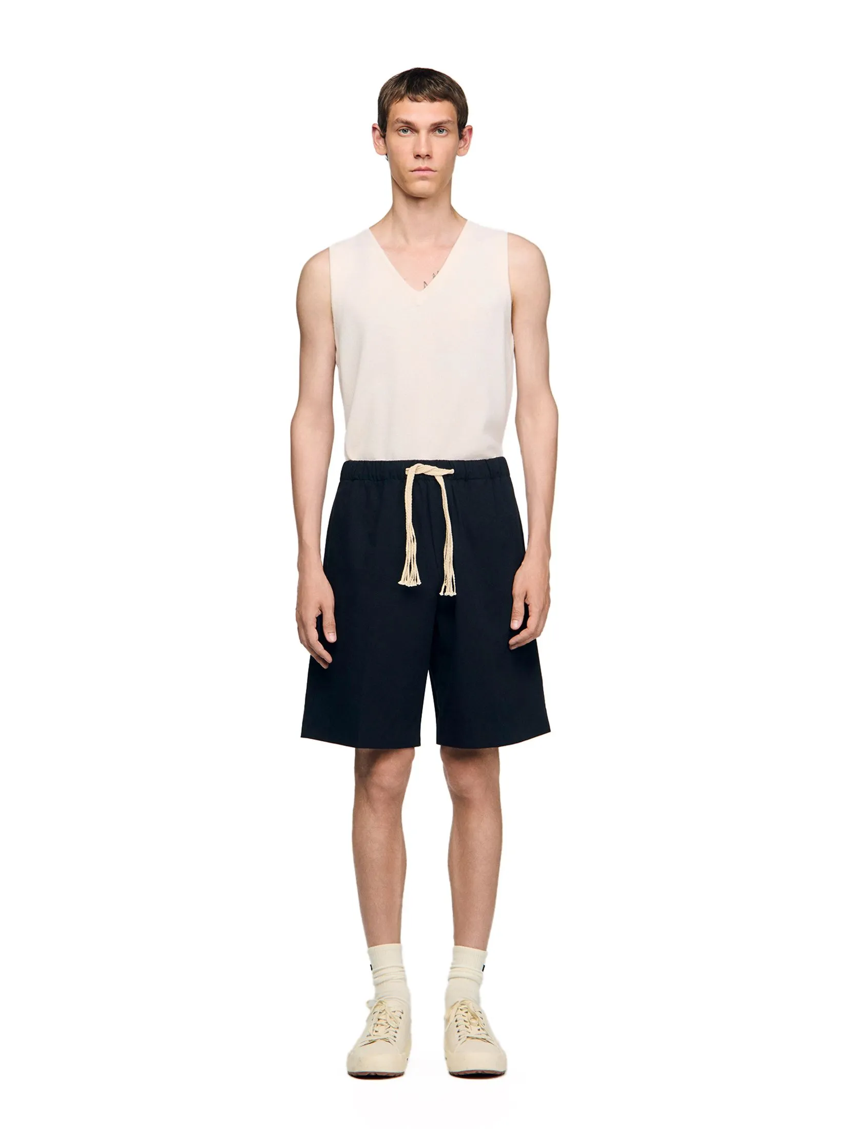 SANDRO Elasticated Waist Cotton Shorts