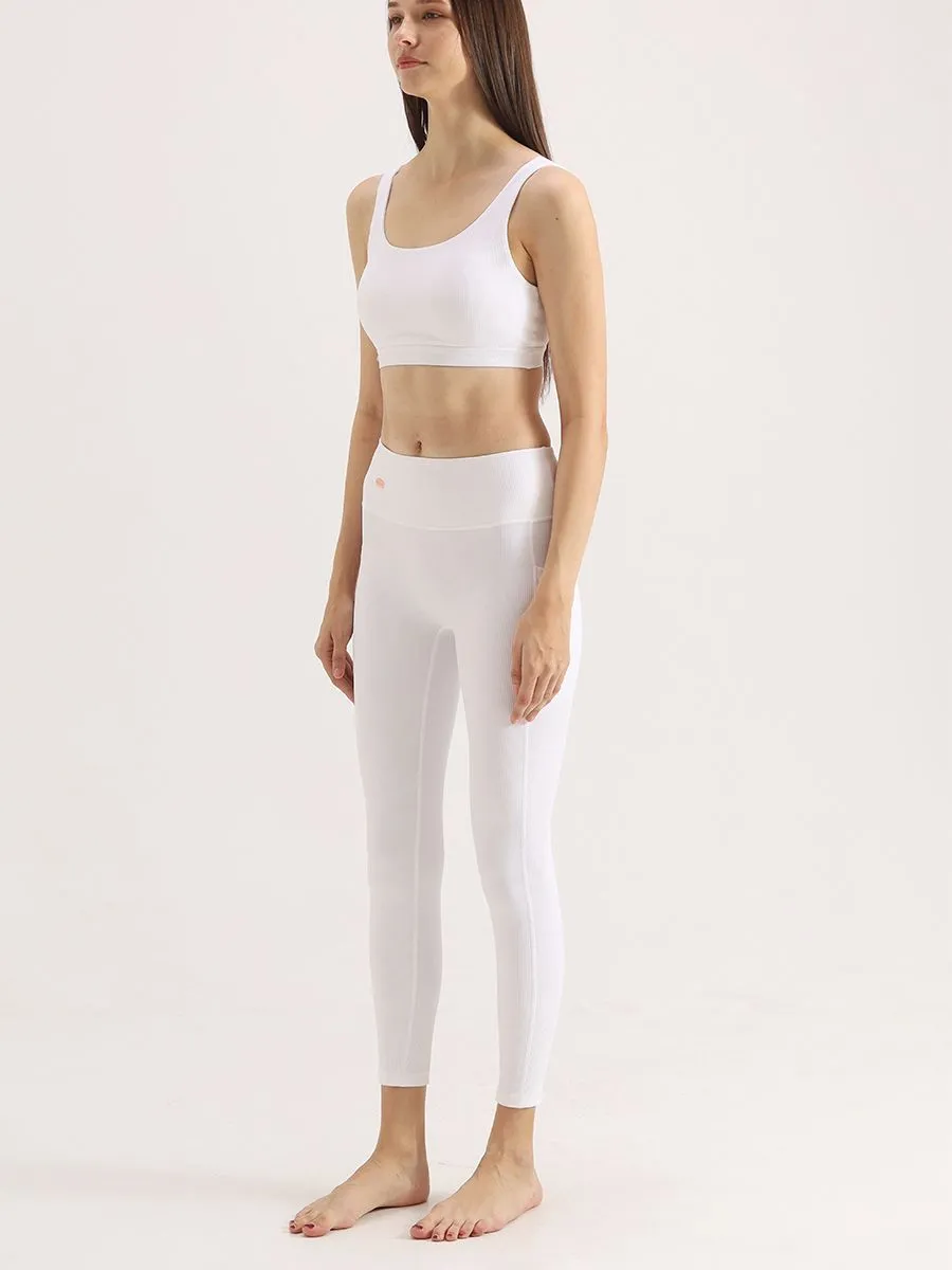 NAPIYONG JUDY RIBBED LEGGINGS IN WHITE