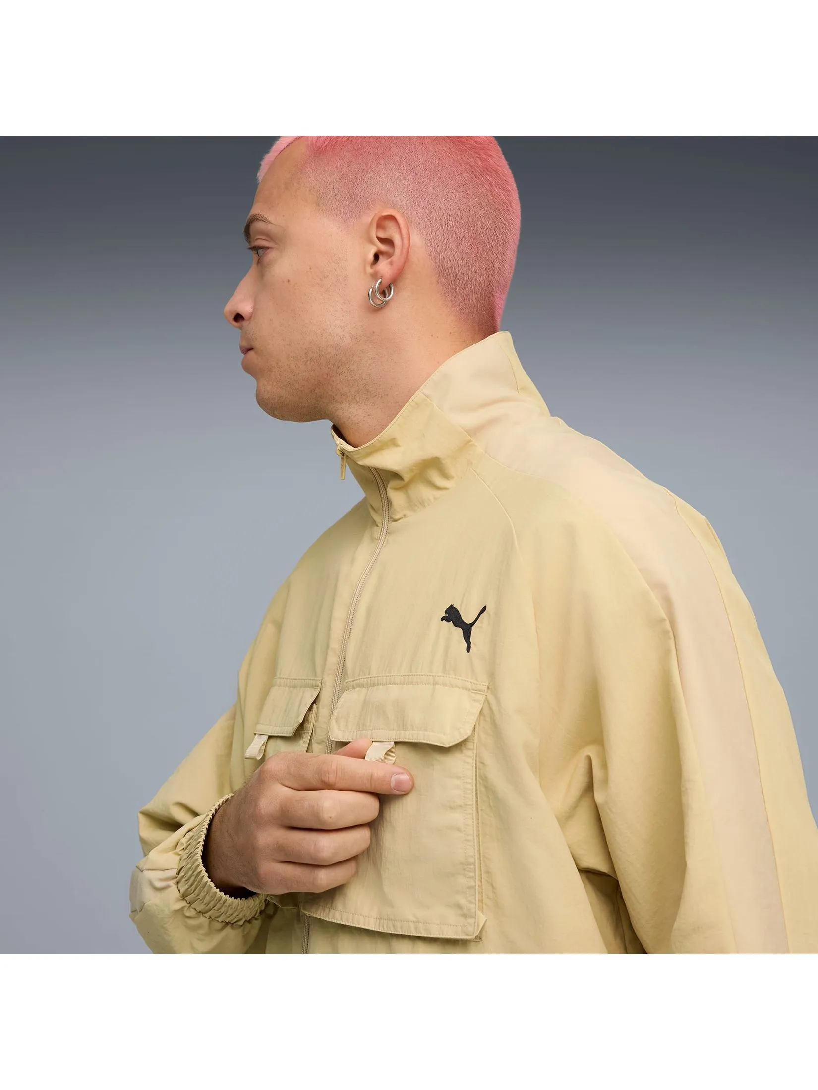 PUMA Men Track Jacket T7 Cargo Relaxed 632092-83 Pebble Path