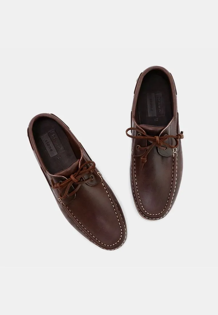 BROWN STONE BROWN STONE The Punter's Boat Shoes Oil  Brandy Brown