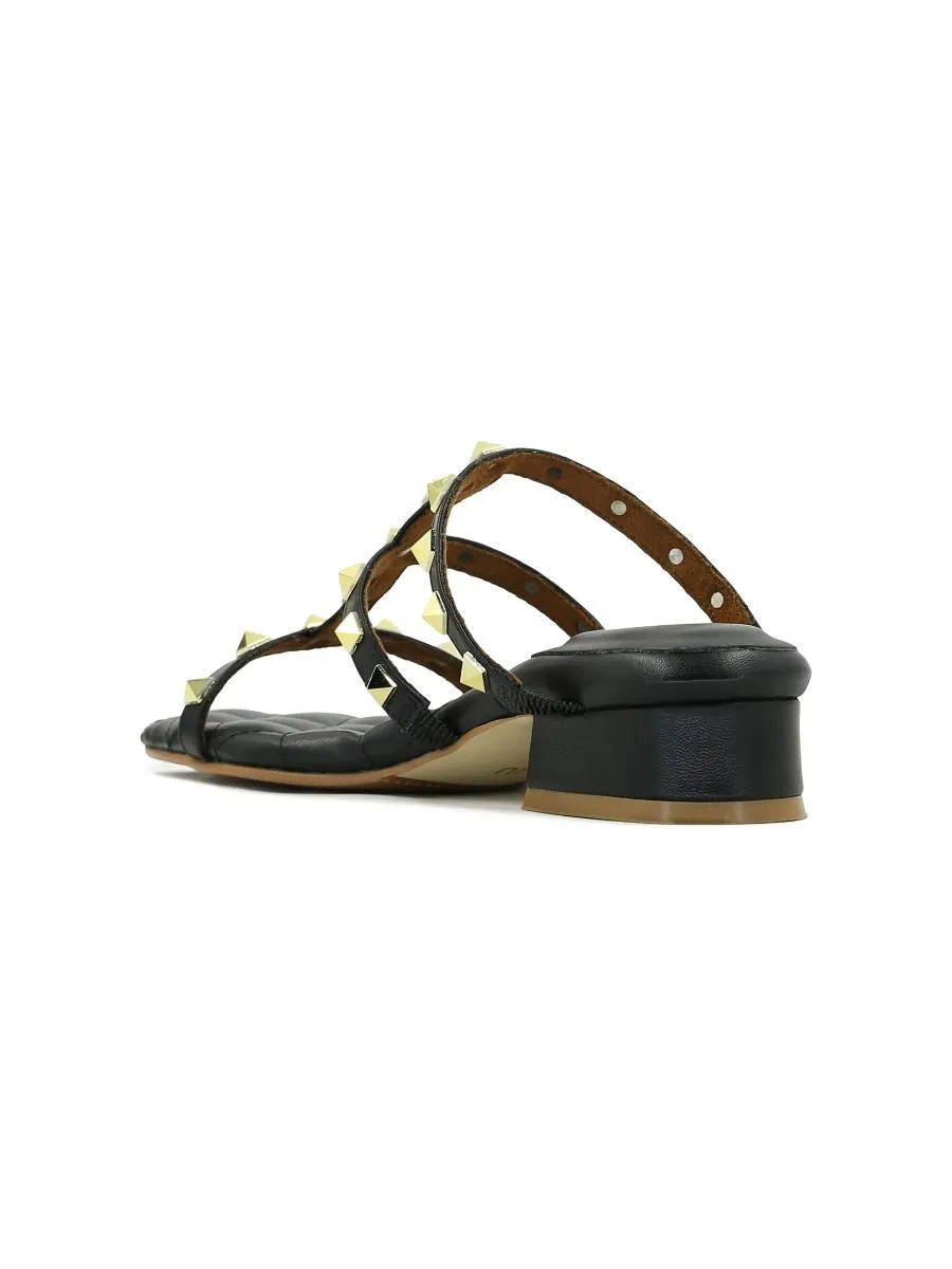 SHU WOMEN  PALETTE SOFT 1" ROCKSTUDS SLIDES SANDALS - BLACK