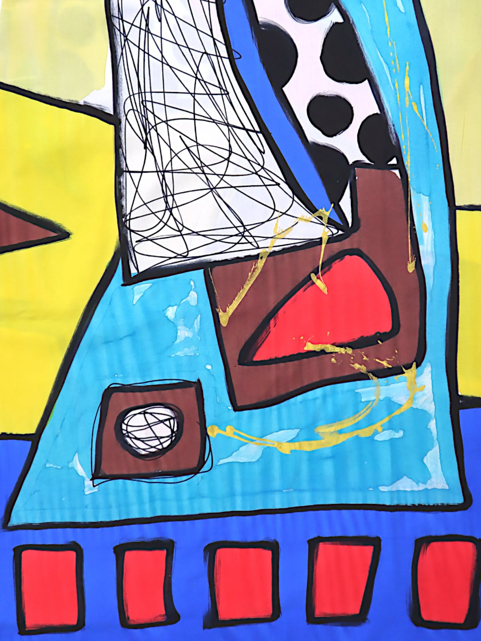 YODYOKO Woman Sleeveless Dress - Cream : Geometric Reverie