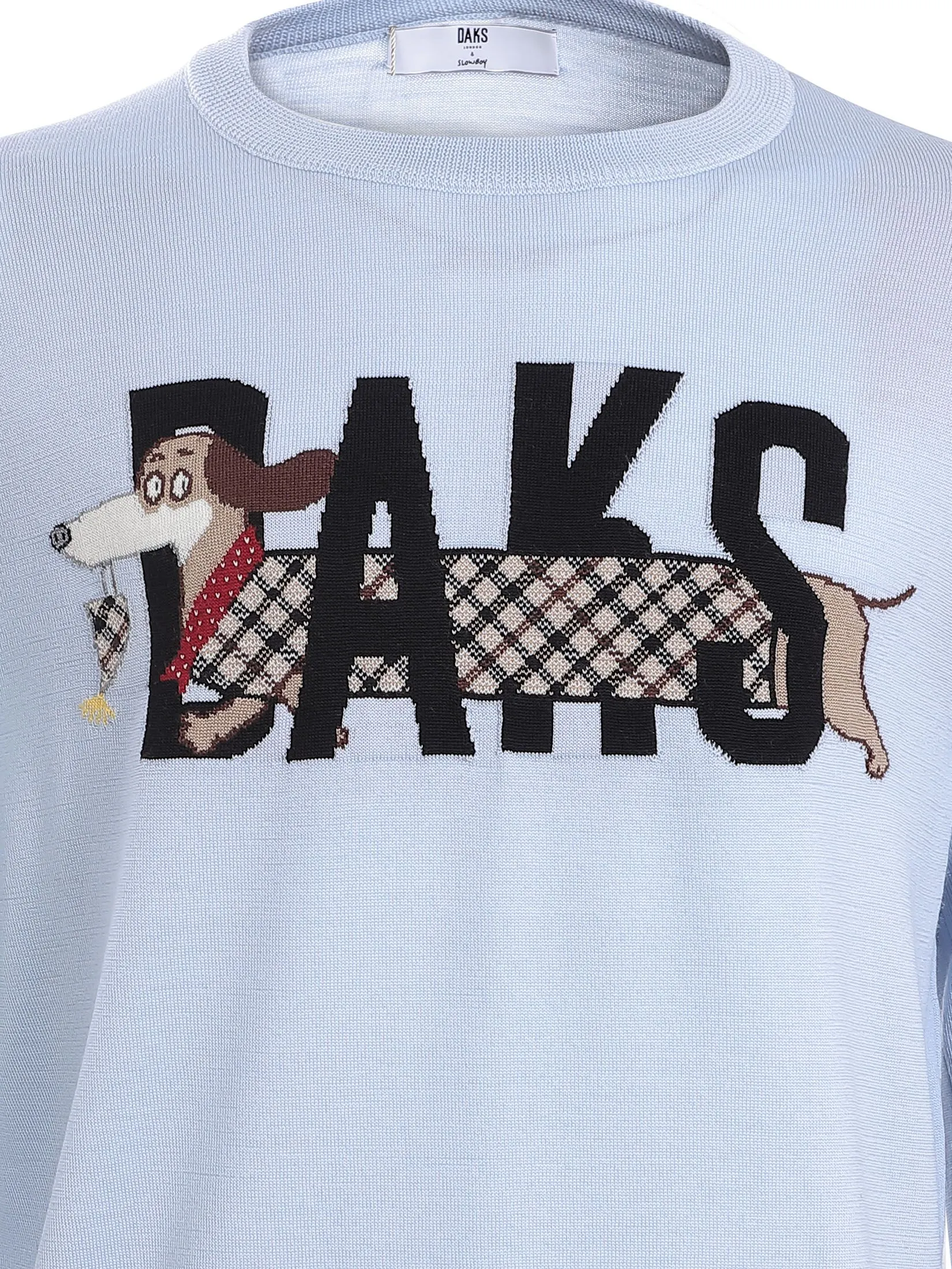 DAKS Men's DAKS Round Neck Long Sleeve Sweater Blue