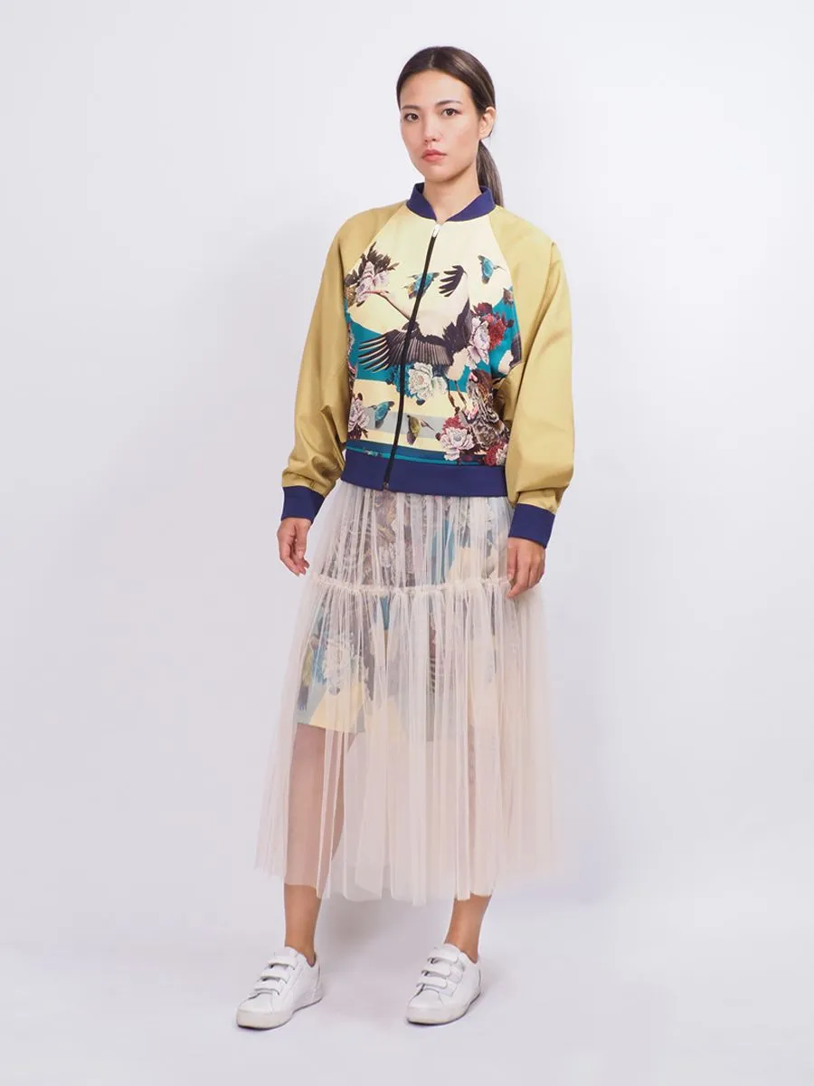 PEDZ Women Jacket Blossom Crane Gold