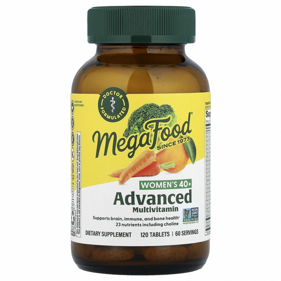 MegaFood, Multi for Women 40+, комплекс витаминов и микроэлементов для женщин старше 40 лет, 120 таблеток