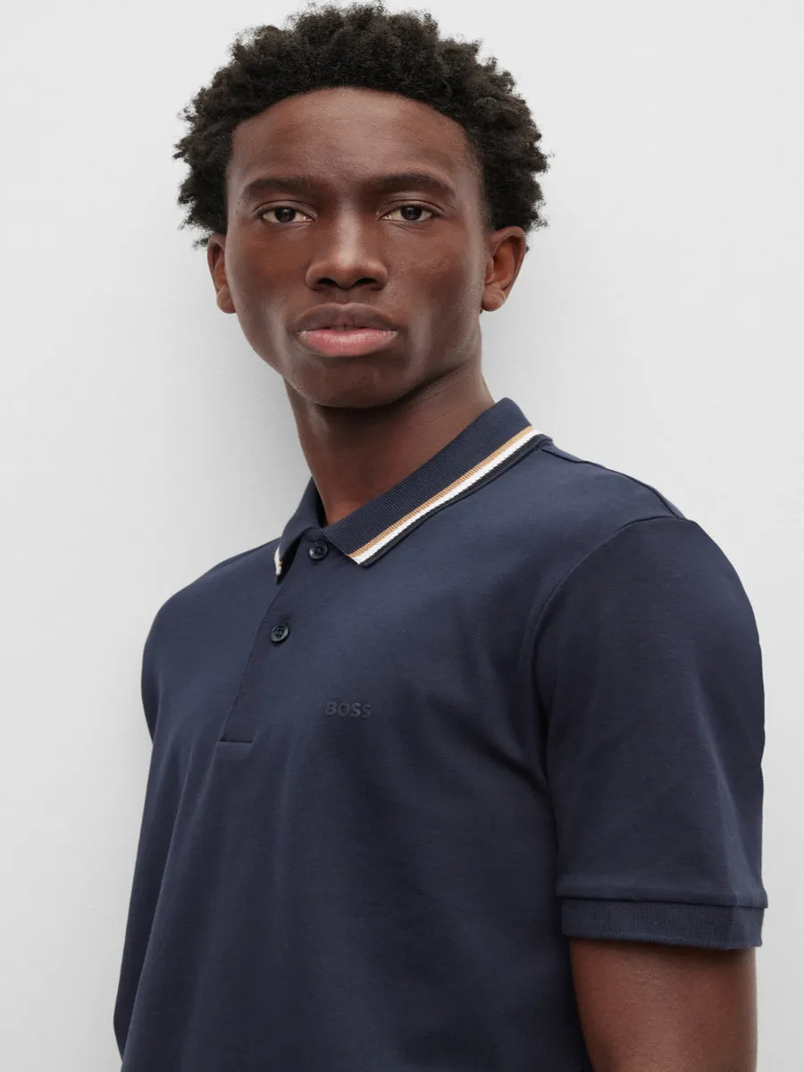 BOSS Men s Polos Slim Fit Dark Blue