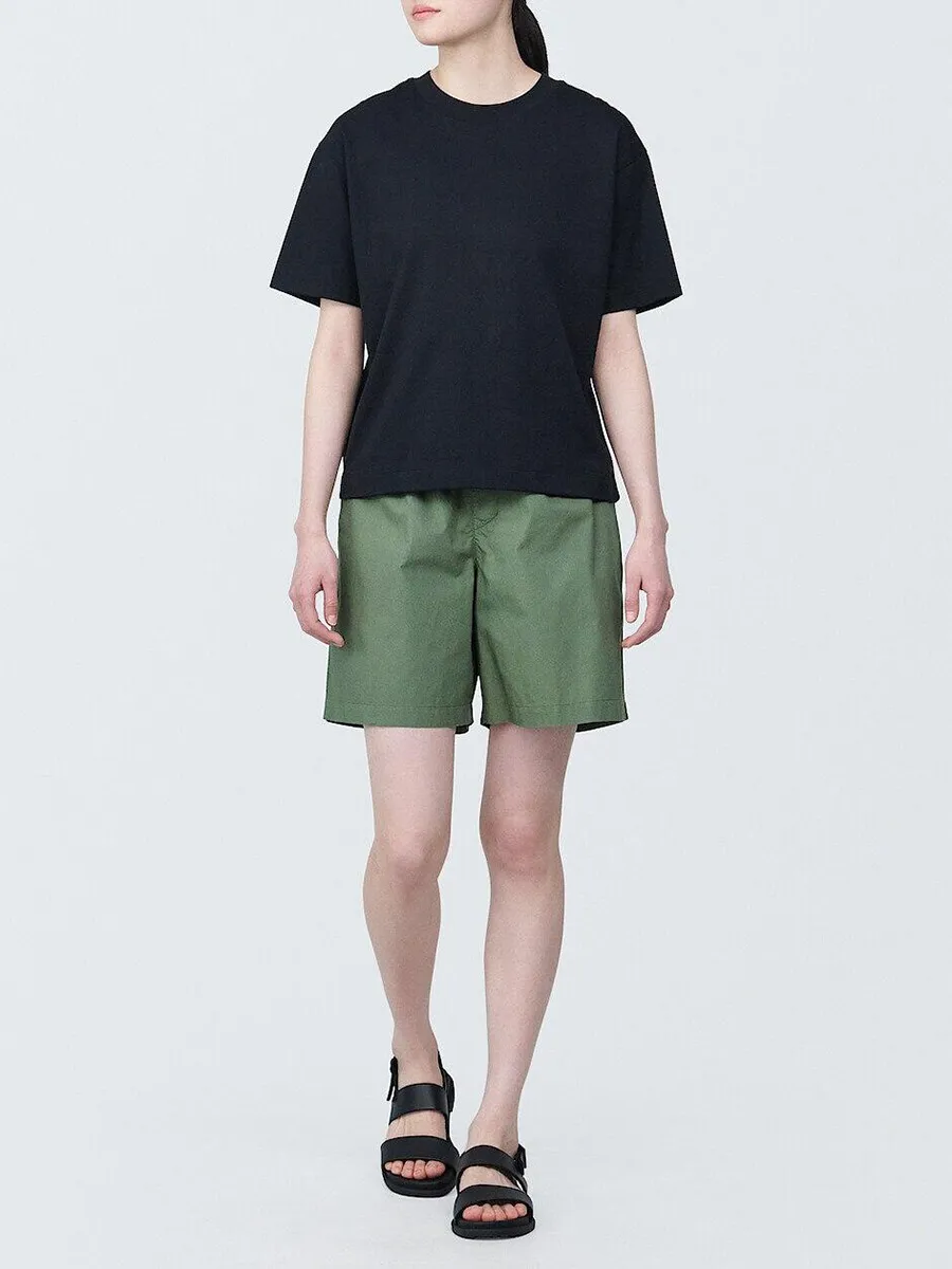 MUJI Women Short Pants Washed Broad Cloth