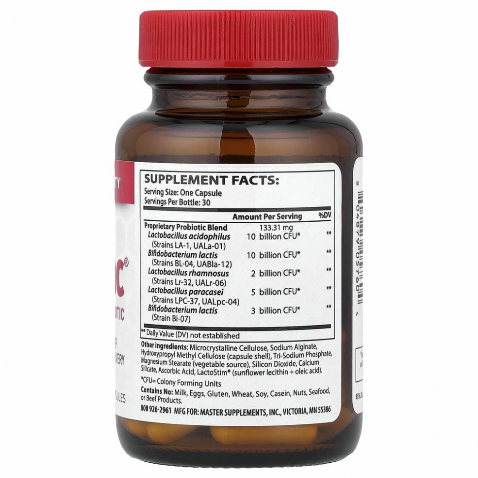 Master Supplements, Theralac, пробиотик широкого спектра действия, 30 капсул