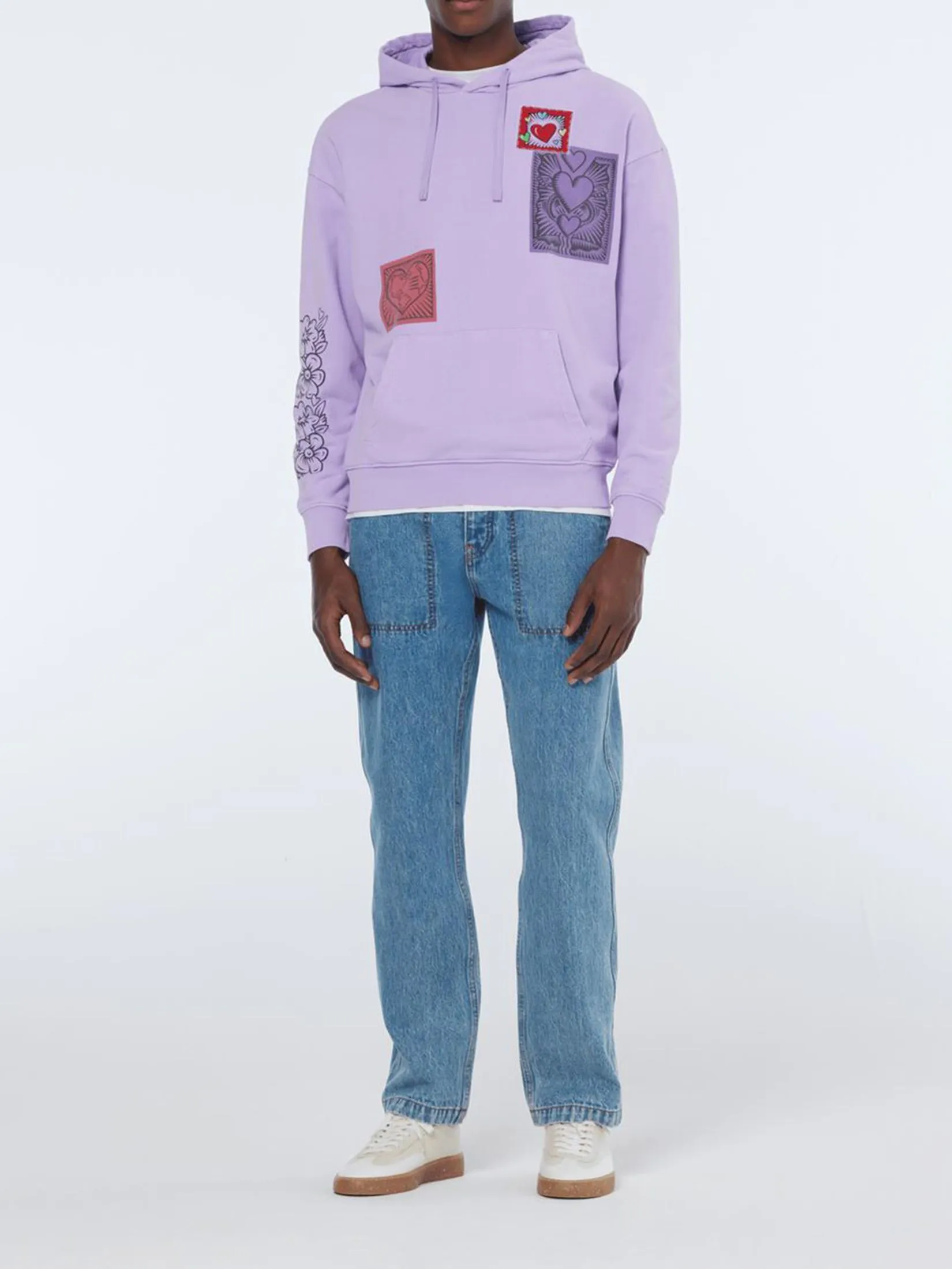SCOTCH&SODA Men Hoodie Scotch & Soda x Burton Morris Heart Printed Bright Lavender