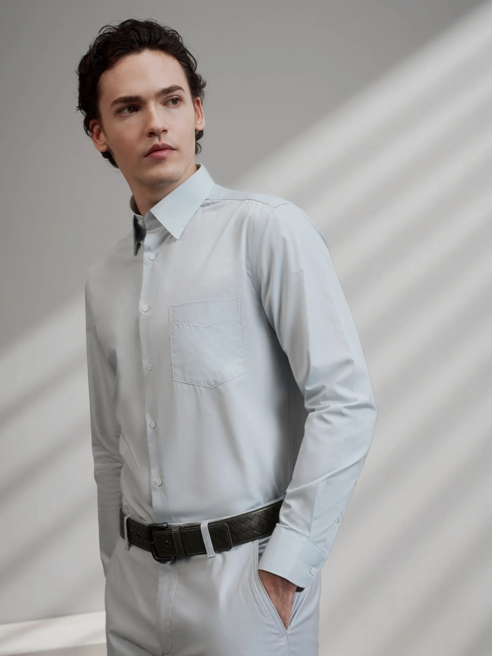 G2000 Men Clothing Easy Care Cotton Blend Shirt  Smart Fit - Green