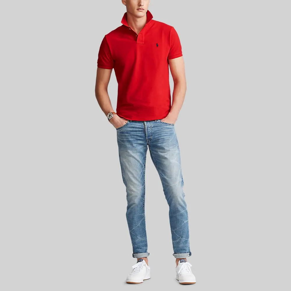 POLO RALPH LAUREN POLO-Custom Slim Fit Mesh Polo Shirt MNPOKNI1N820092 600 RED