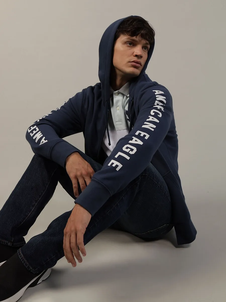 AMERICAN EAGLE MEN 2152 MFO VALUE FLEECE FULL ZIP HOODIE 400 BLUE