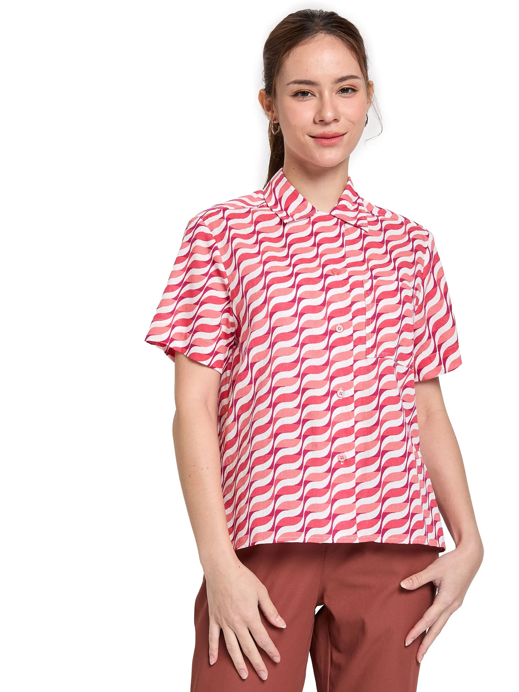 EASY PIECES Women Shirt Short Sleeves Print