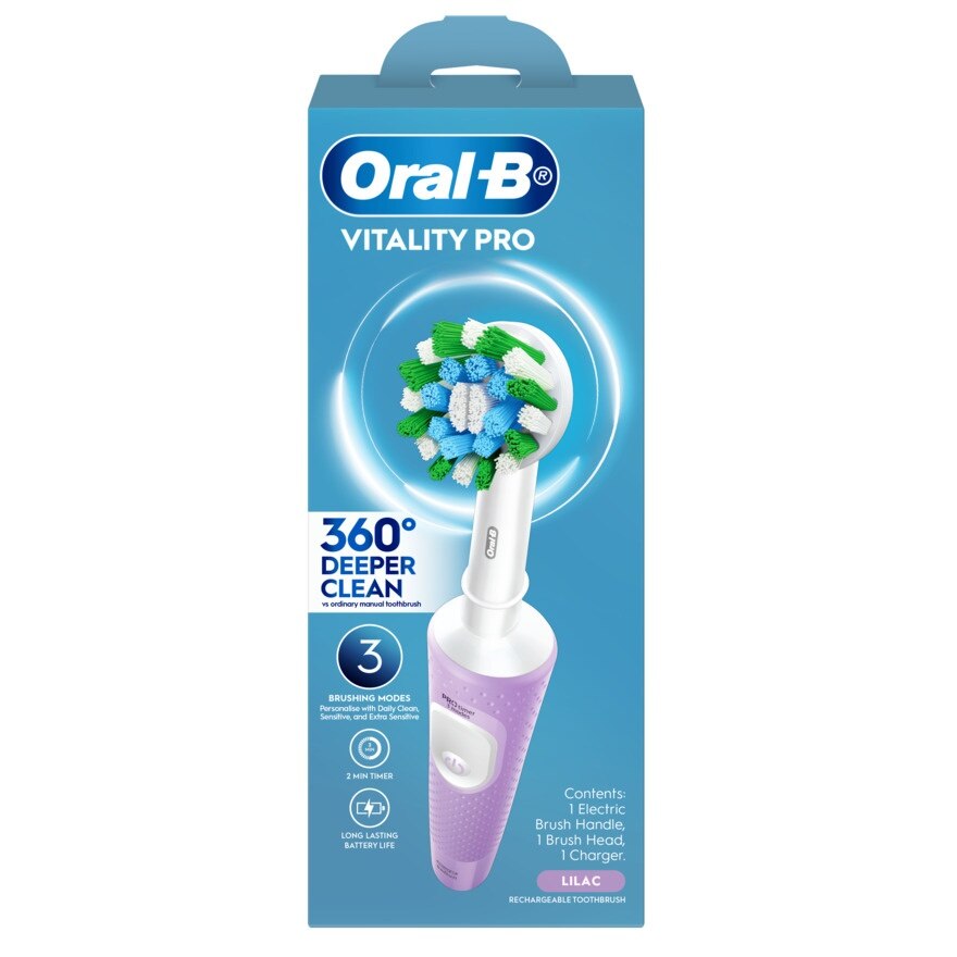 Oral-B Vitality Pro Electric Toothbrush Lilac Color 1'S - Purple