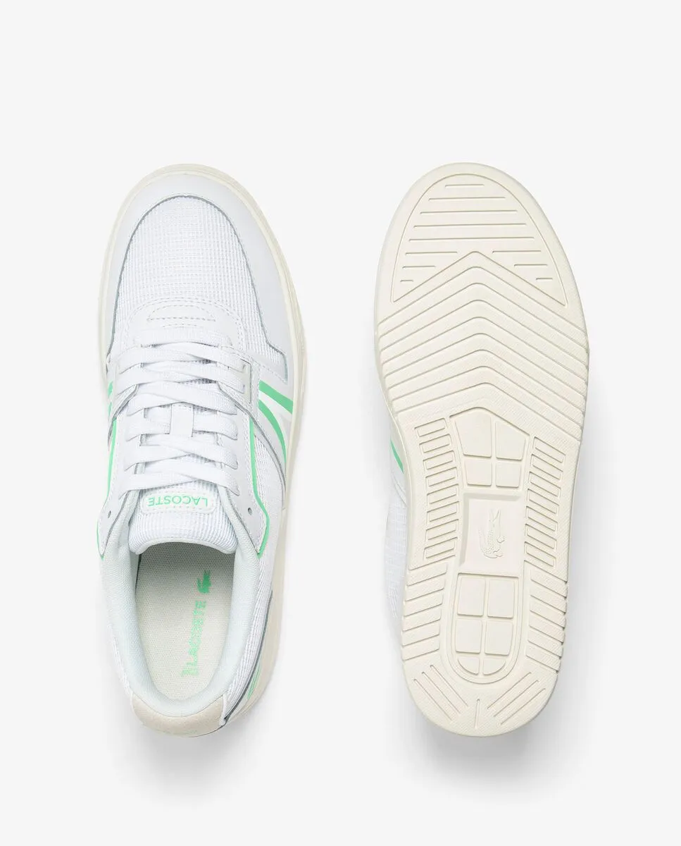 LACOSTE Men’s L001 Leather Contrasted Accent Trainers White