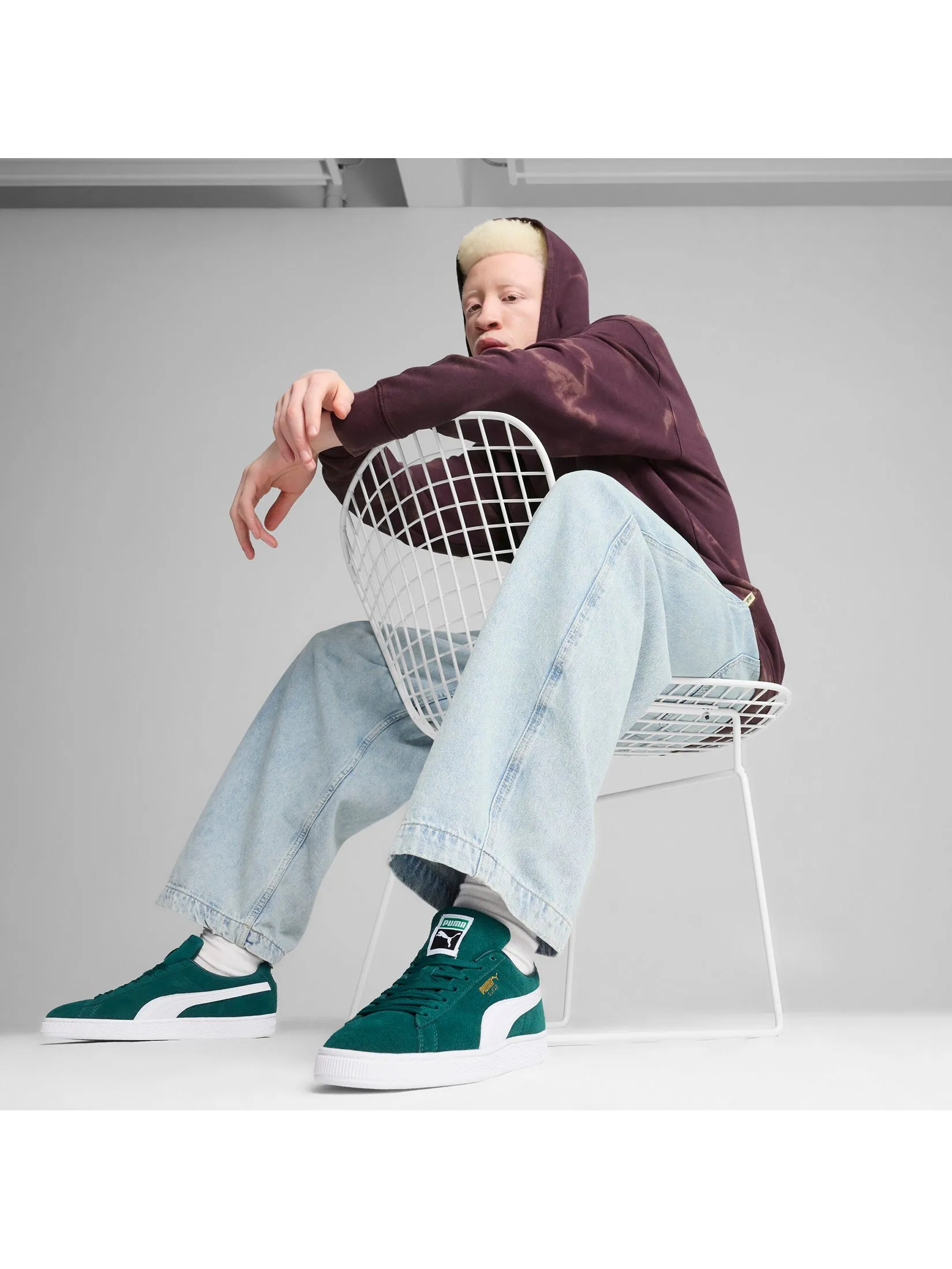 PUMA Unisex Sneakers Suede Classic Dark Myrtle-Puma White