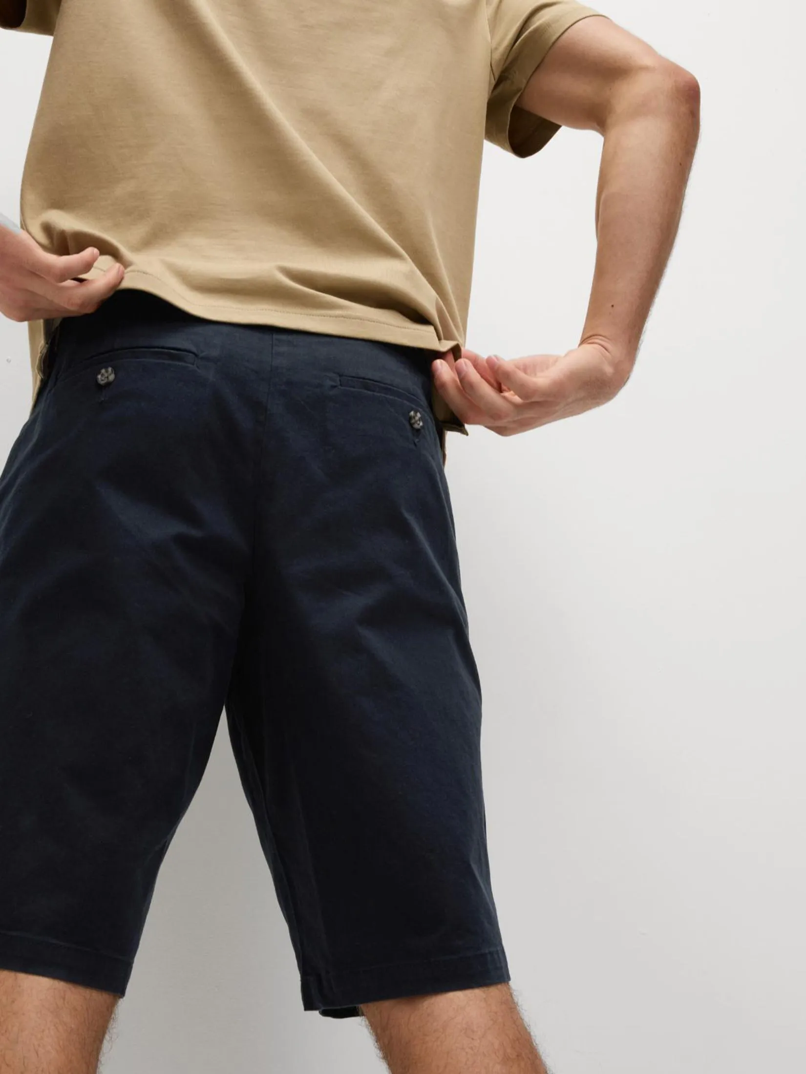 MARKS & SPENCER Men Chino Shorts Loose Fit Stretch