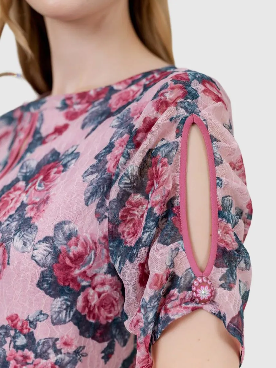 VERONIQA Women Dress Rachel Lace Pink