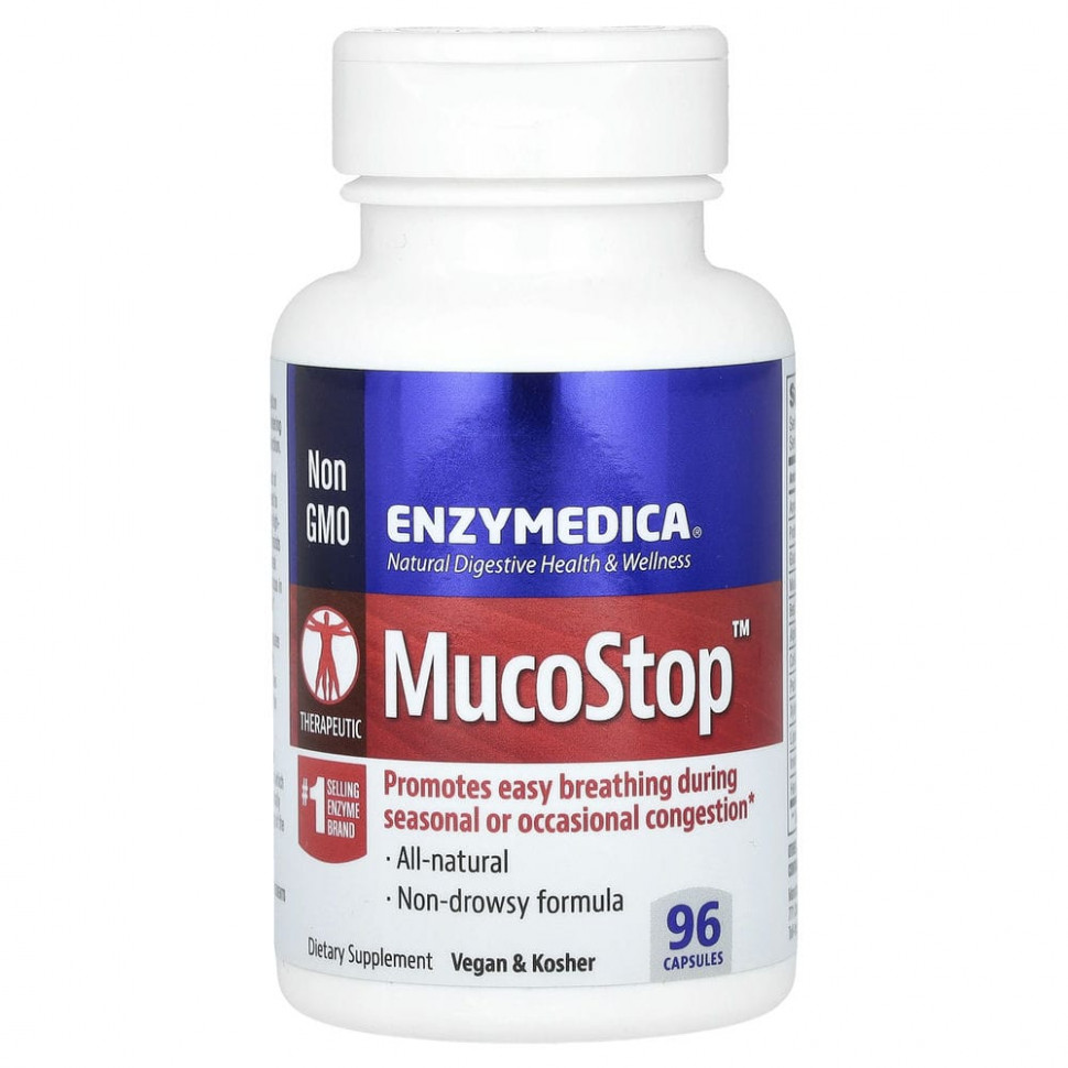 Enzymedica, MucoStop, 96 капсул - ENZ-24111-48 шт.