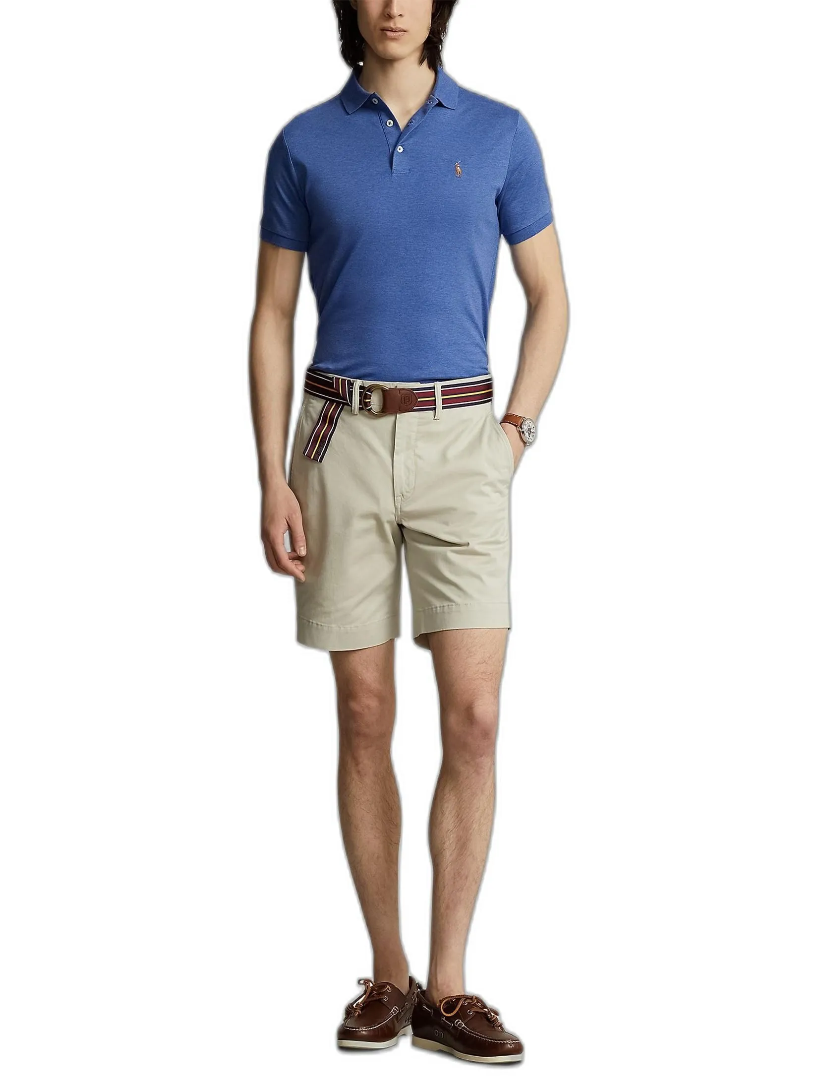 POLO RALPH LAUREN Men Polo-Custom Slim Fit Soft Cotton Polo Shirt MNPOKNI1N822380-Blue